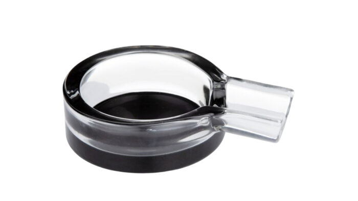 Angelo - Μαύρο/Διάφανο Γυάλινο Τασάκι για 1 πούρο (421170)