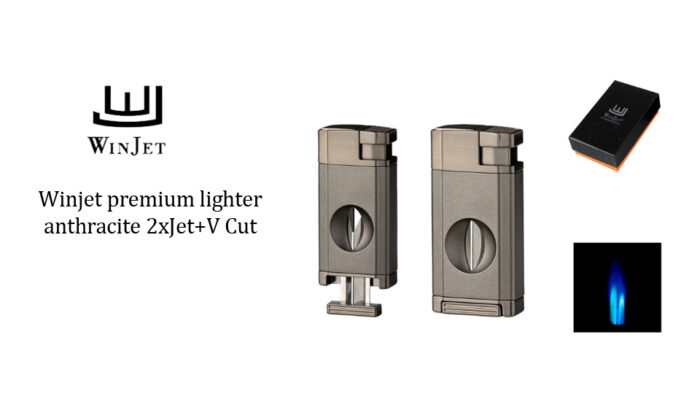 Winjet – Διπλός Blue Flame Αναπτήρας, multi/colour με V-Κοπή (310045) - Anthracite