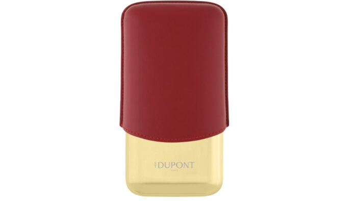 Dupont - Δερμάτινη Θήκη Romeo y Julieta για 3 πούρα, Red/Gold (183350)